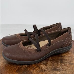 Earth Spirit Shoes Wm 10 Brown Mary Jane Slip On Comfort Stretch